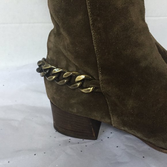 Michael Kors Taupe Suede Ankle Chain Boot!  - 9M - Picture 3 of 12